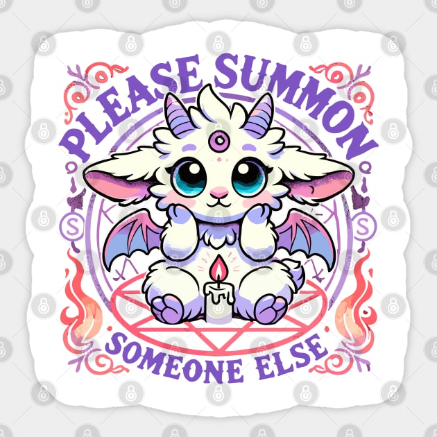 Please Summon Someone Else Funny Baphomet Sticker by creative
